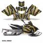 Preview: Metal Thunder Hintergrund = Schwarz, Designfarbe = Gelb für Arctic Cat ZR 200 Schneemobil 2018-2024