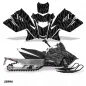 Preview: Zebra Girl Hintergrund = Schwarz, Designfarbe = Schwarz für Arctic Cat ZR 200 Schneemobil 2018-2024