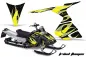 Preview: Tribal Flames Hintergrund = Schwarz, Designfarbe = Gelb für CAN-AM Ski Doo RT Sled 2005-2009
