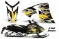 Preview: Tribal Flame Hintergrund = Schwarz, Designfarbe = Gelb für CAN-AM Ski Doo Rev XR/GSX/MXZ Sled 2009-2015