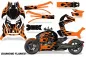 Preview: Diamond Flames Hintergrund = Schwarz, Designfarbe = Orange für CAN-AM Ryker Rally up 2022+