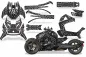Preview: Widow Maker Hintergrund = Schwarz, Designfarbe = Silber für CAN-AM Ryker Rally up 2022+