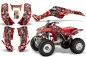 Preview: Mad Hatter Hintergrund = Rot, Designfarbe = Silber für Honda TRX 250EX 2001-2005