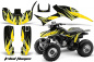 Preview: Tribal Flame Background = Black, Design color = Yellow for Honda TRX 300EX 1993-2006
