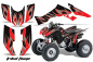Preview: Tribal Flame Background = Black, Design color = Red for Honda TRX 300EX 2007-2013