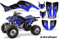 Preview: Tribal Flame Background = Black, Design color = Blue for Honda TRX 400EX 1999-2007