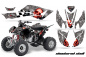 Preview: Checkered Skull Background = Silver, Design color = Red for Honda TRX 400EX 2008-2016