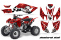 Preview: Checkered Skull Background = Red, Design color = Silver for Honda TRX 400EX 2008-2016