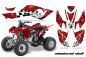 Preview: Checkered Skull Background = Red, Design color = White for Honda TRX 400EX 2008-2016