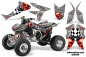 Preview: Checkered Skull Background = Silver, Design color = Red for Honda TRX 450R 2004-2016