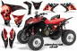 Preview: Checkered Skull Background = Black, Design color = Red for Honda TRX 700xx 2008-2015