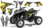 Preview: Checkered Skull Hintergrund = Silber, Designfarbe = Gelb für Honda TRX 700xx 2008-2015
