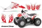 Preview: Diamond Flames Hintergrund = Weiß, Designfarbe = Rot für Honda TRX 90EX 2006-2019