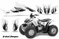 Preview: Tribal Flame Hintergrund = Weiß, Designfarbe = Schwarz für Honda TRX 90EX 2006-2019