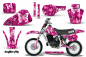 Preview: Butterfly Hintergrund = Pink, Designfarbe = Weiß mit Nummernfeldern für Honda CR60 1984-1985