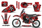 Preview: Northstar Hintergrund = Rot, Designfarbe = Schwarz mit Nummernfeldern für Honda CR60 1984-1985