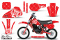 Preview: SilverStar - Reloaded Hintergrund = Rot, Designfarbe = Weiß mit Nummernfeldern für Honda CR60 1984-1985