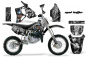 Preview: Mad Hatter Hintergrund = Schwarz, Designfarbe = Silber mit Nummernfeldern für Honda CR80 1996-2002