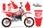 Preview: SilverStar - Reloaded Hintergrund = Rot, Designfarbe = Weiß mit Nummernfeldern für Honda CR80 1996-2002