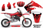 Preview: Diamond Flames Hintergrund = Rot, Designfarbe = Schwarz ohne Nummernfeldern für Honda CR85 2003-2007