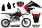 Preview: Diamond Flames Hintergrund = Schwarz, Designfarbe = Rot ohne Nummernfeldern für Honda CR85 2003-2007