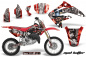Preview: Mad Hatter Hintergrund = Rot, Designfarbe = Silber mit Nummernfeldern für Honda CR85 2003-2007