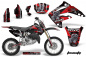 Preview: Mad Hatter Hintergrund = Schwarz, Designfarbe = Rot mit Nummernfeldern für Honda CR85 2003-2007