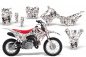 Preview: Butterfly Hintergrund = Weiß, Designfarbe = Schwarz mit Nummernfeldern für Honda CRF110 F 2013-2018