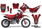 Preview: Widow Maker Hintergrund = Rot, Designfarbe = Schwarz mit Nummernfeldern für Honda CRF110 F 2013-2018