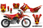 Preview: Meltdown Hintergrund = Rot, Designfarbe = Gelb mit Nummernfeldern für Honda CRF110 F 2013-2018