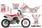 Preview: Butterfly Hintergrund = Weiß, Designfarbe = Rot mit Nummernfeldern für Honda CRF110 F 2013-2018