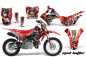 Preview: Mad Hatter Hintergrund = Rot, Designfarbe = Silber mit Nummernfeldern für Honda CRF110 F 2013-2018