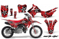 Preview: Northstar Hintergrund = Rot, Designfarbe = Schwarz mit Nummernfeldern für Honda CRF110 F 2013-2018