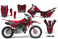 Preview: Zooted Hintergrund = Schwarz, Designfarbe = Rot mit Nummernfeldern für Honda CRF110 F 2013-2018