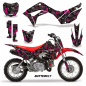 Preview: Butterfly Background = Black, Design color = Pink with number plates for Honda CRF110 F 2019-2021
