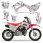 Preview: Butterfly Background = White, Design color = Purple with number plates for Honda CRF110 F 2019-2021