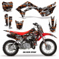 Preview: SilverStar - Silverhaze Background = Black, Design color = Orange with number plates for Honda CRF110 F 2019-2021