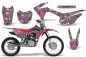 Preview: Butterfly Hintergrund = Schwarz, Designfarbe = Pink mit Nummernfeldern für Honda CRF125 F 2014-2018