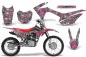 Preview: Butterfly Hintergrund = Schwarz, Designfarbe = Pink mit Nummernfeldern für Honda CRF125 F 2014-2018