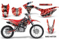 Preview: Mad Hatter Hintergrund = Rot, Designfarbe = Silber mit Nummernfeldern für Honda CRF125 F 2014-2018