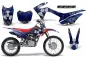 Preview: Meltdown Hintergrund = Blau, Designfarbe = Silber mit Nummernfeldern für Honda CRF125 F 2014-2018