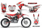 Preview: Mad Hatter Hintergrund = Weiß, Designfarbe = Rot mit Nummernfeldern für Honda CRF125 F 2014-2018