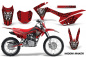 Preview: Widow Maker Hintergrund = Rot, Designfarbe = Schwarz mit Nummernfeldern für Honda CRF125 F 2014-2018