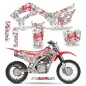 Preview: Northstar Hintergrund = Weiß, Designfarbe = Rot mit Nummernfeldern für Honda CRF125 F 2019-2025
