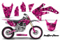 Preview: Butterfly Background = Pink, Design color = Black with number plates for Honda CRF150R 2007-2016