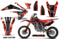 Preview: Mad Hatter Background = Red, Design color = Black with number plates for Honda CRF150R 2017-2021