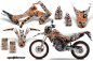 Preview: Meltdown Hintergrund = Silber, Designfarbe = Orange mit Nummernfeldern für Honda CRF250L/CRF250M 2013-2020