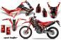 Preview: Mad Hatter Hintergrund = Rot, Designfarbe = Schwarz mit Nummernfeldern für Honda CRF250L/CRF250M 2013-2020
