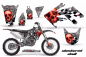 Preview: Checkered Skull Background = Silver, Design color = Red without number plates for Honda CRF250R 2004-2009