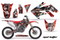 Preview: Mad Hatter Background = Red, Design color = Silver without number plates for Honda CRF250R 2004-2009